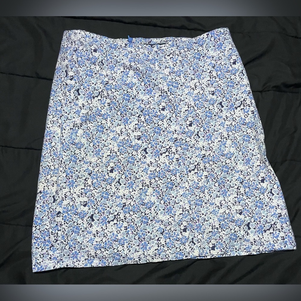 90s y2k blue purple floral midi skirt